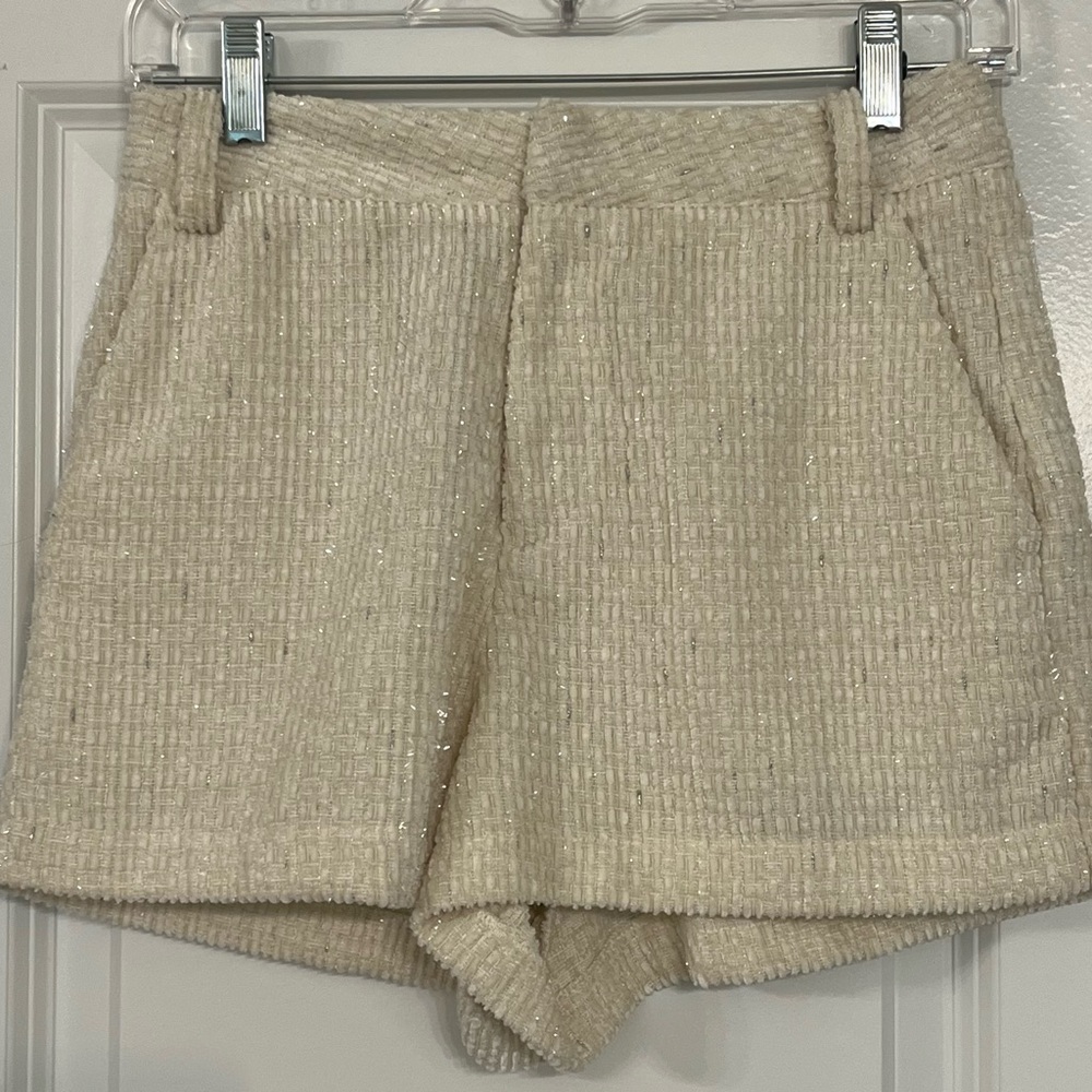 Glam Cream High Waist Women's Shorts